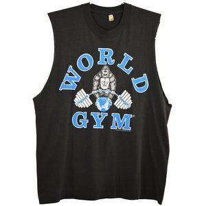 1996 Vintage Screen Stars WORLD GYM T Shirt Size LARGE Super Thin 50/50 USA